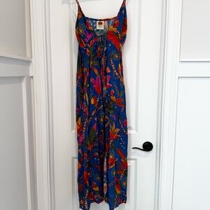 Farm Rio Macaw Party Cover Up Maxi Dress NWT Tropical Parrot Print M